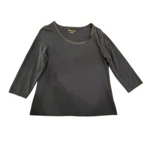 Coldwater Creek Black 3/4 Sleeve Top Shirt